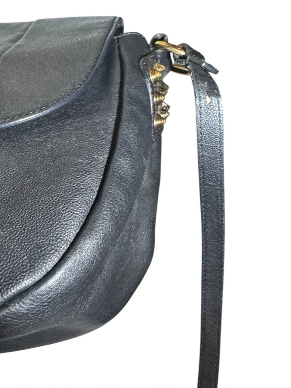 Chloe Black Leather Neo Folk Elsie Crossbody Bag